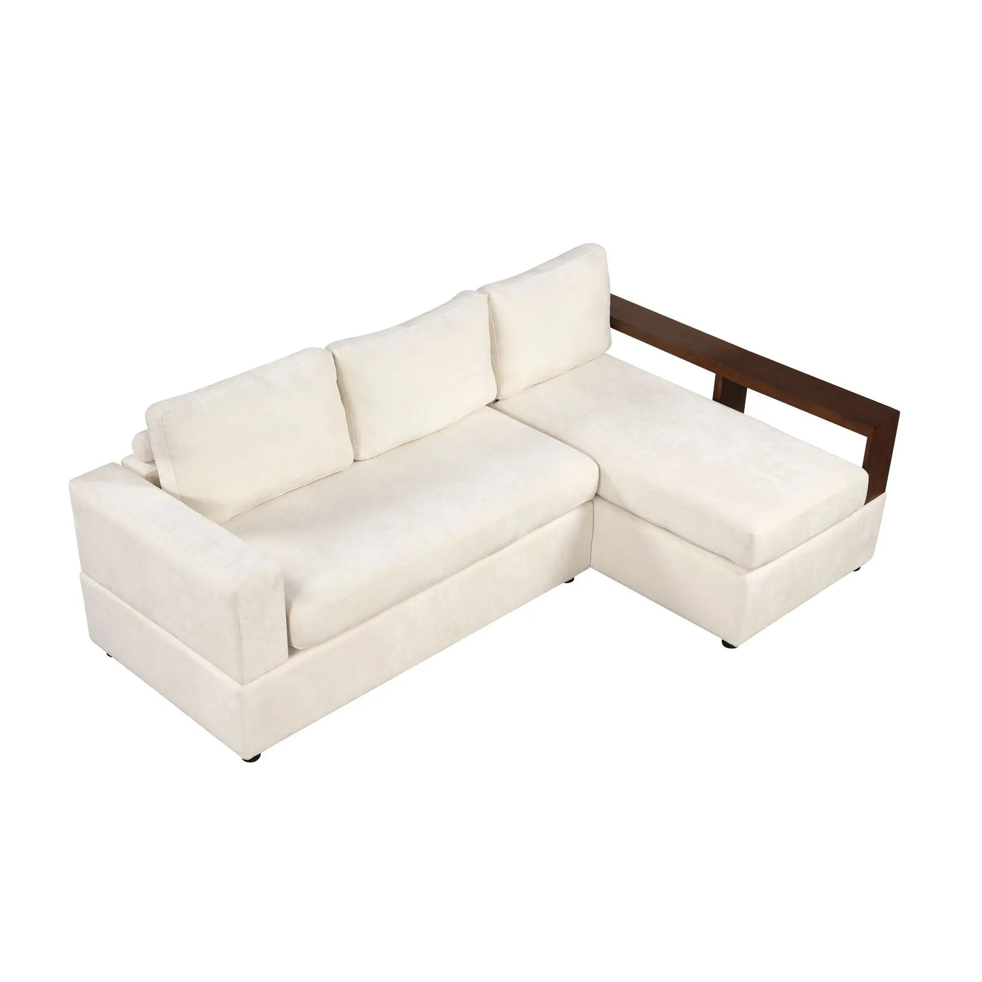 Sectional Sofa Upholstered Sofa Couch With Reversible Armrests For Living Room Noble House
