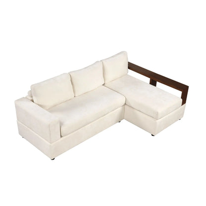 Sectional Sofa Upholstered Sofa Couch With Reversible Armrests For Living Room Noble House