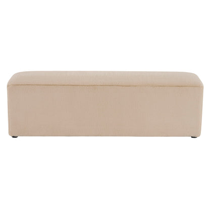 Long Plush Ottoman, Simple Footstool And Seat For Home Use - Almond Noble House