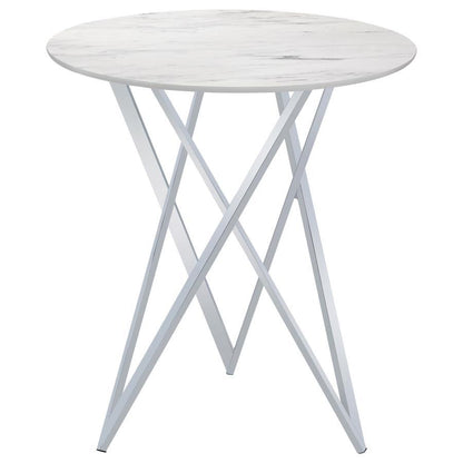 Bexter - Round Faux Marble Bistro Bar Table - Chrome CoasterEveryday