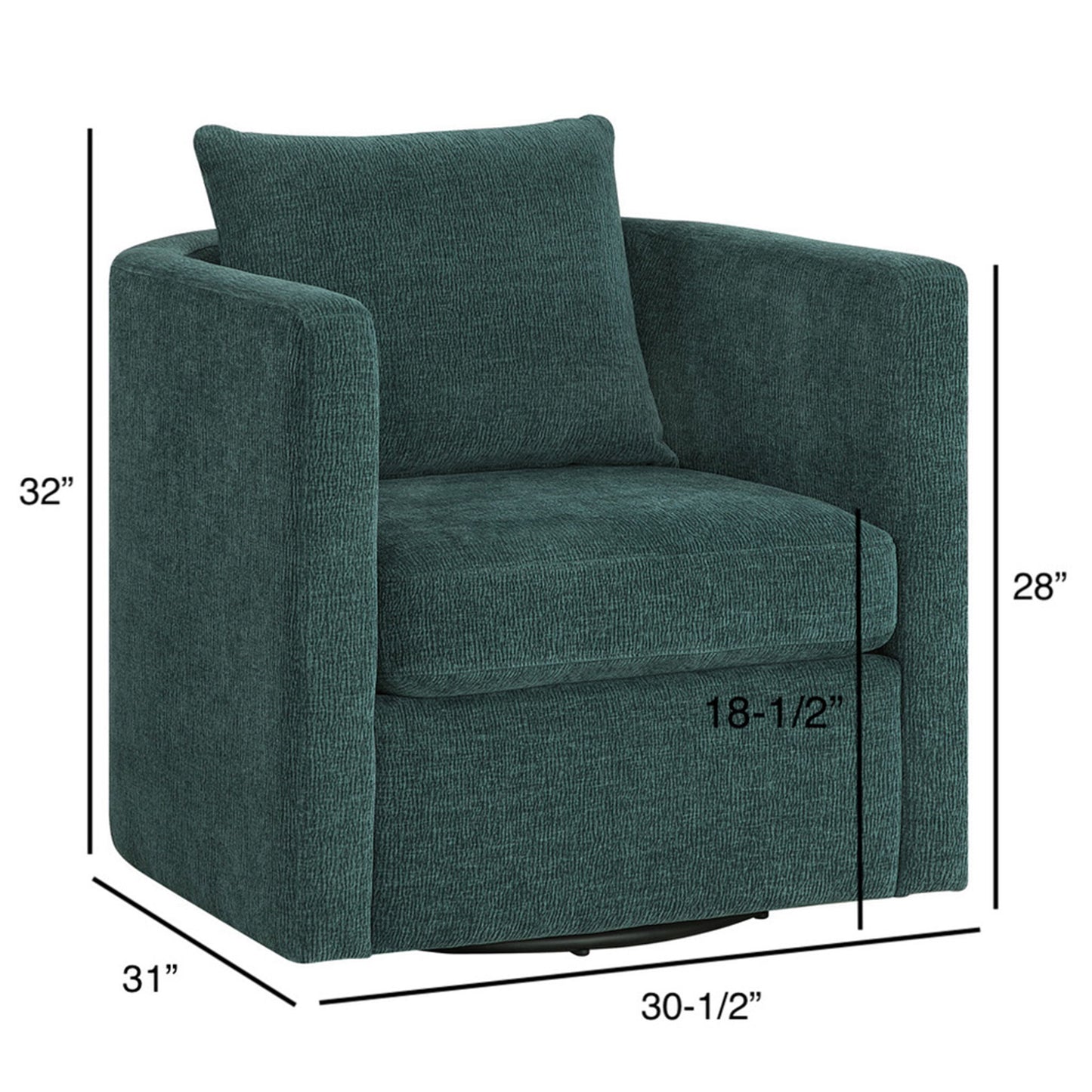 Sutton - Swivel Barrel Chair - Peacock Ridgecrest Home