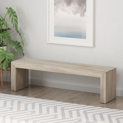 Acacia Wood Dining Bench, Farmhouse Style Noble House