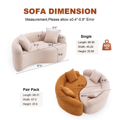 Tai Chi - Curved Dual Depth Loveseat Home Essentials