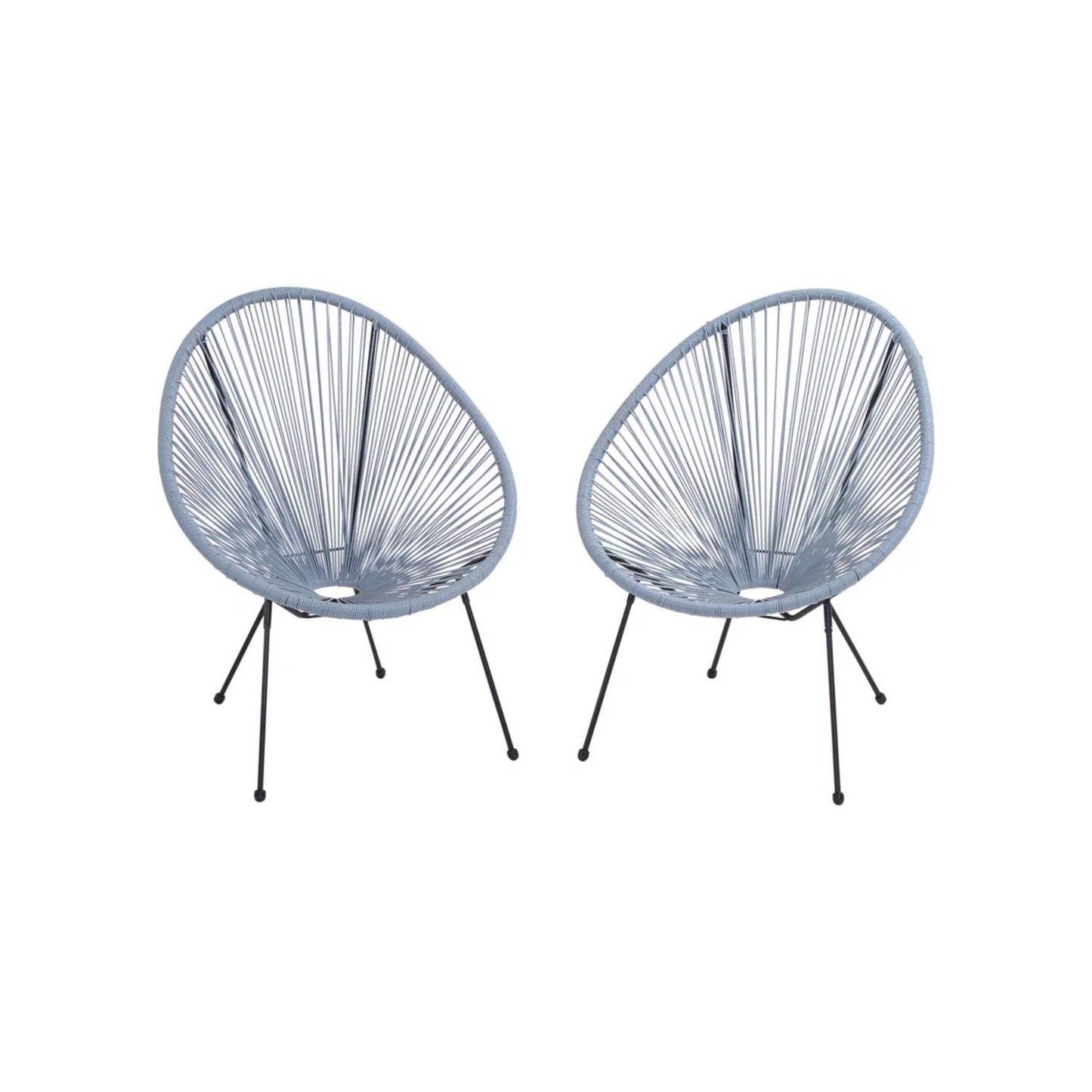 Modern Egg Shaped String Chairs (Set of 2) LSI Patio Furniture
