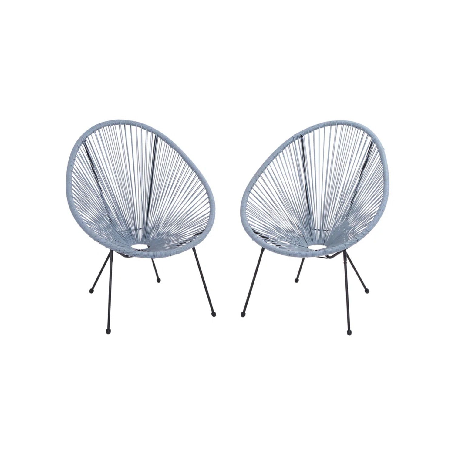 Modern Egg Shaped String Chairs (Set of 2) LSI Patio Furniture