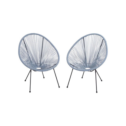 Modern Egg Shaped String Chairs (Set of 2) LSI Patio Furniture