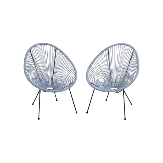 Modern Egg Shaped String Chairs (Set of 2) LSI Patio Furniture
