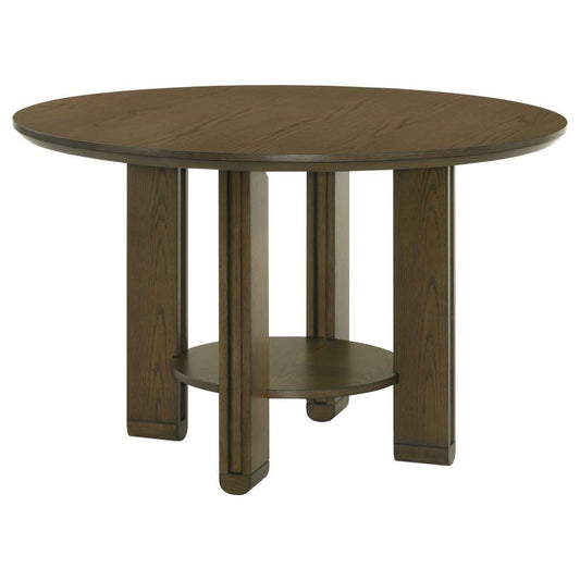 Ottowa - Round Wood Dining Table With Shelf - Brown Coaster Fine Furniture