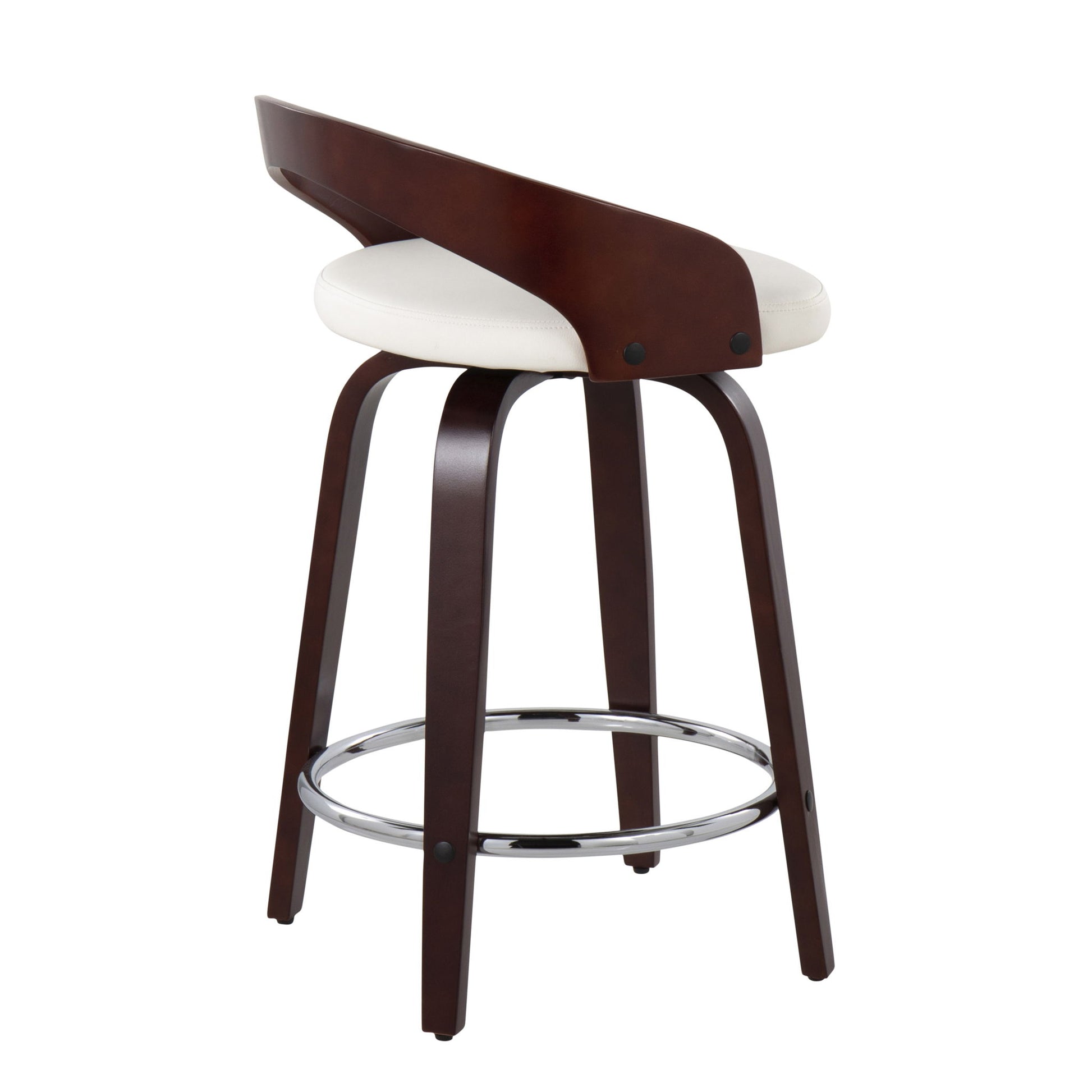 Grotto - Contemporary Fixed Height Counter Stool & Swivel With Round Footrest (Set of 2) Lumi Source
