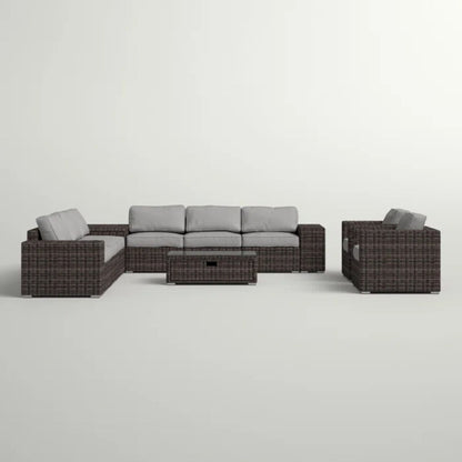 Stylish Rattan Wicker Person Seating Group With Premium Sunbrella Cushions Perfect For Outdoor Entertaining LSI Patio Furniture