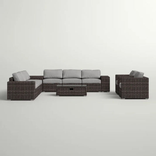 Stylish Rattan Wicker Person Seating Group With Premium Sunbrella Cushions Perfect For Outdoor Entertaining LSI Patio Furniture