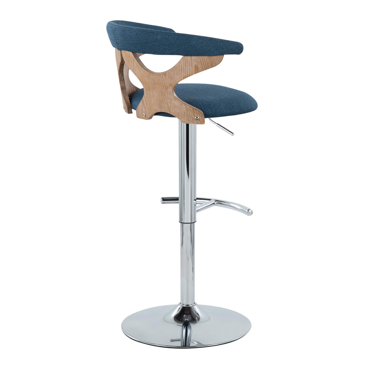 Gardenia - Contemporary Adjustable Barstool With Swivel / Rounded T Footrest (Set of 2) Lumi Source