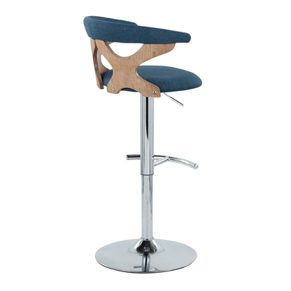 Gardenia - Contemporary Adjustable Barstool With Swivel / Rounded T Footrest (Set of 2) Lumi Source