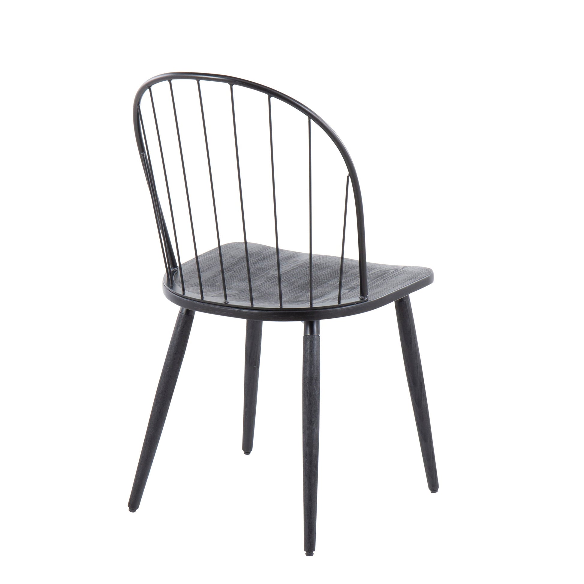 Riley - Industrial High Back Armless Chair (Set of 2) - Black Lumi Source