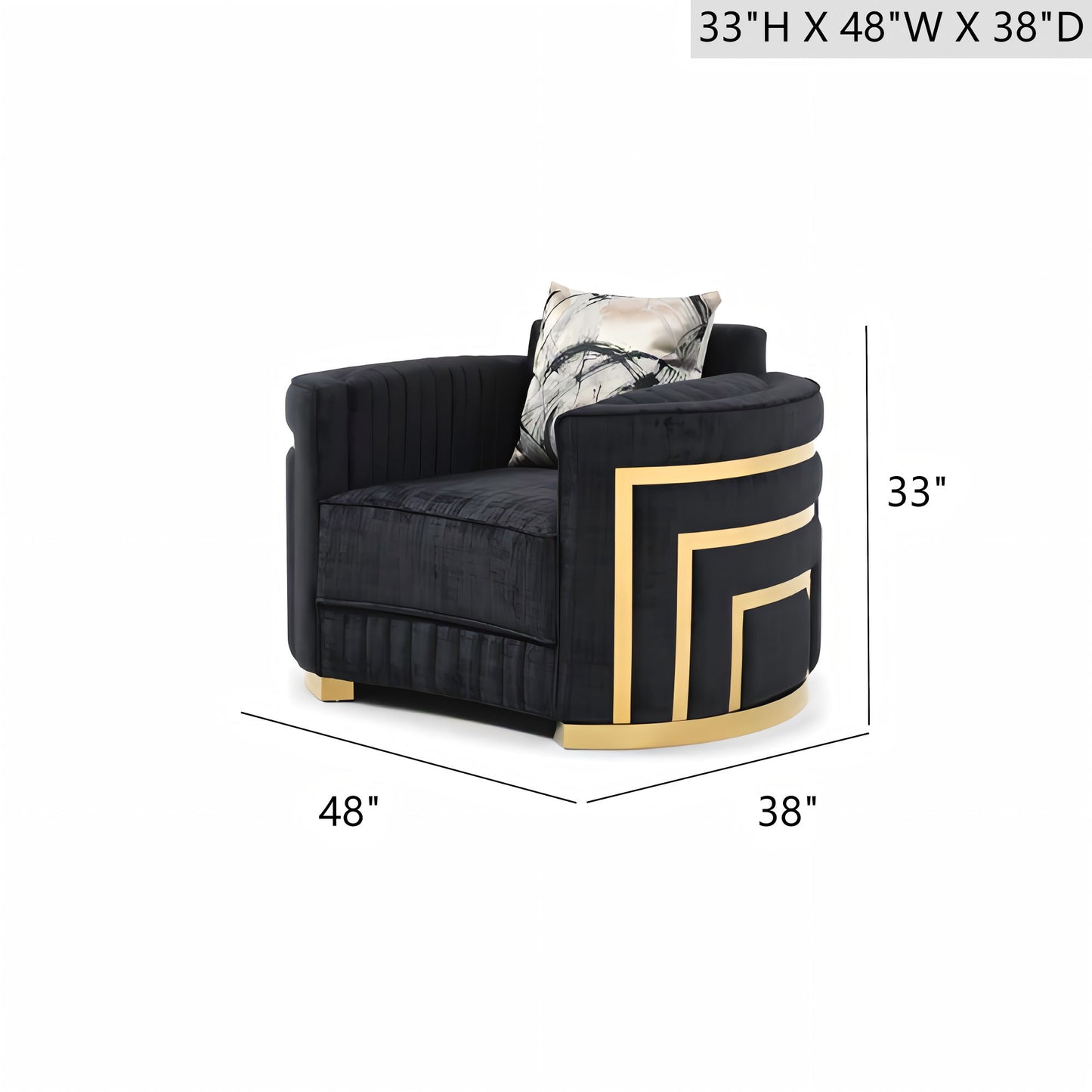 Soledad - Chair Upholstered With Hued Accents - Black Glory Furniture