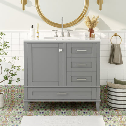 Traditional Bathroom Vanity Set With Soft Close Doors Hearth and Haven