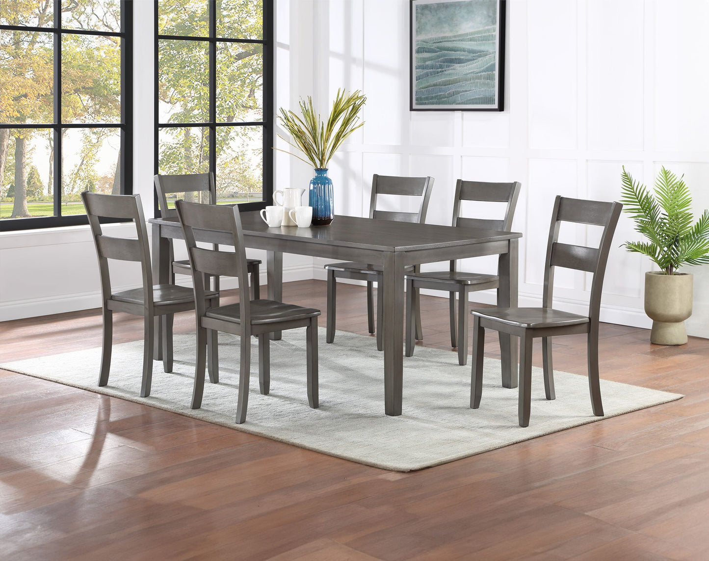 Ryan - 7 Piece Dining Room Set - Gray Crown Mark