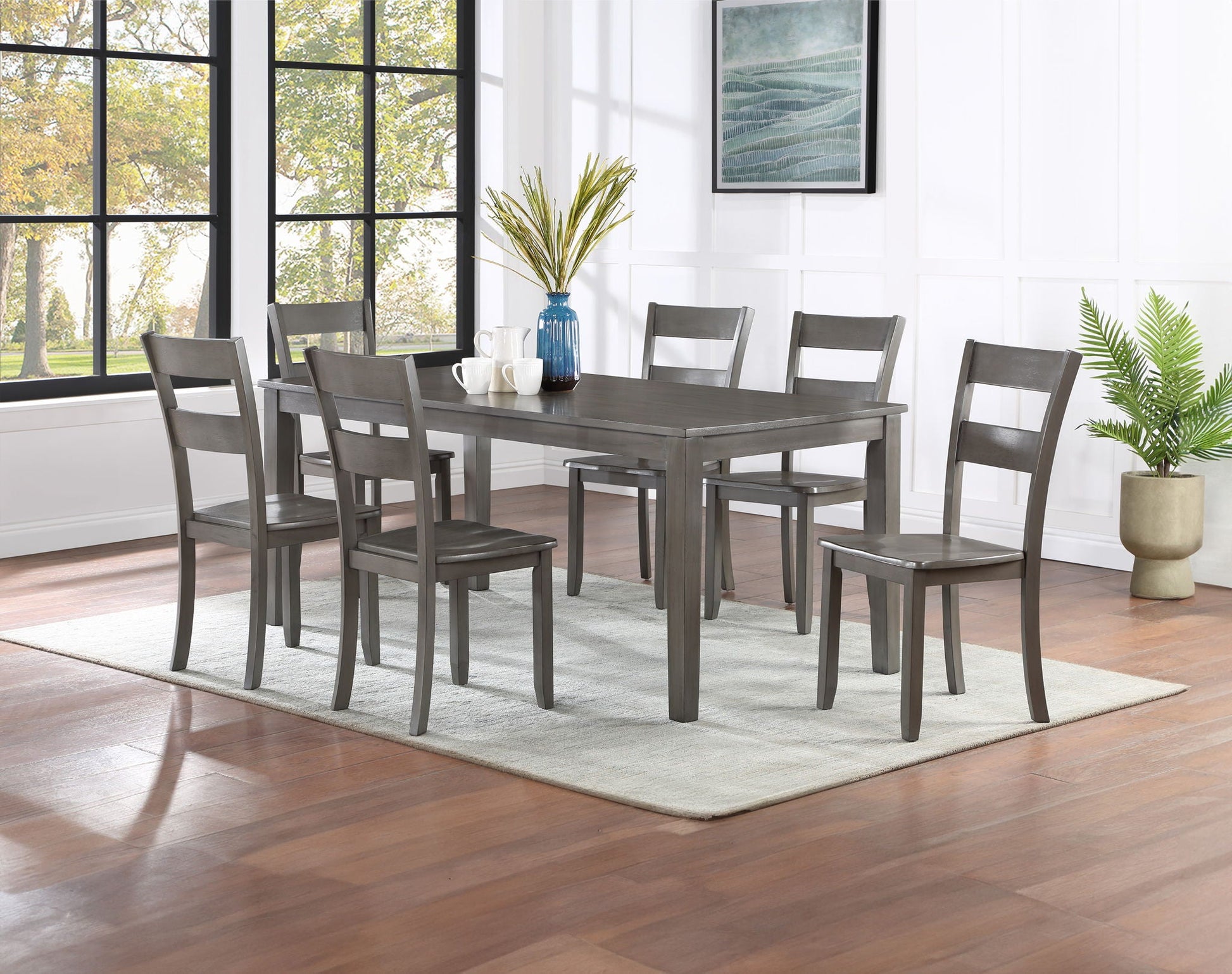Ryan - 7 Piece Dining Room Set - Gray Crown Mark