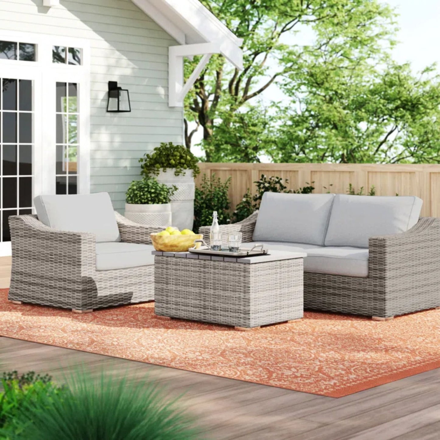 Stylish Sofa Seating Group With Cushions Perfect For Outdoor Gatherings LSI Patio Furniture