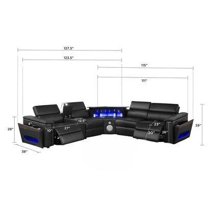 Nova - Sectional With Bluetooth Speaker, LED And Lifting Wine Cabinet Matrix Furniture Group