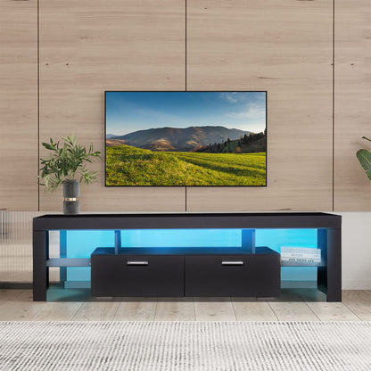 LED TV Stand Modern TV Stand With Storage Entertainment Center With Drawer TV Cabinet For Up To 75" For Gaming Living Room Bedroom