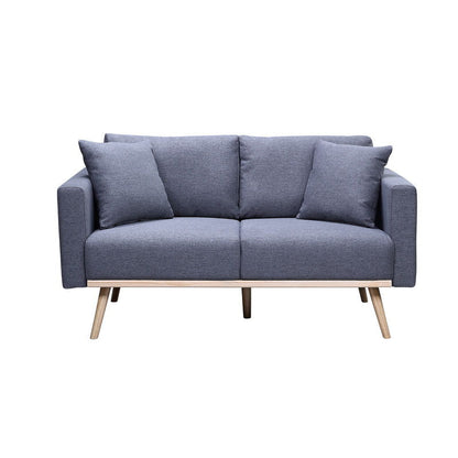 Easton - Linen Fabric Loveseat With USB Charging Ports Pockets And Pillows Lilola Home