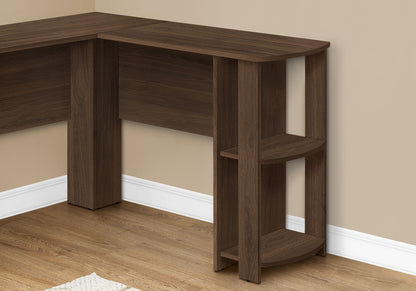 Computer Desk, Home Office, Corner, Storage Shelves, L Shape, Laptop, Contemporary & Modern - Walnut 8th Street