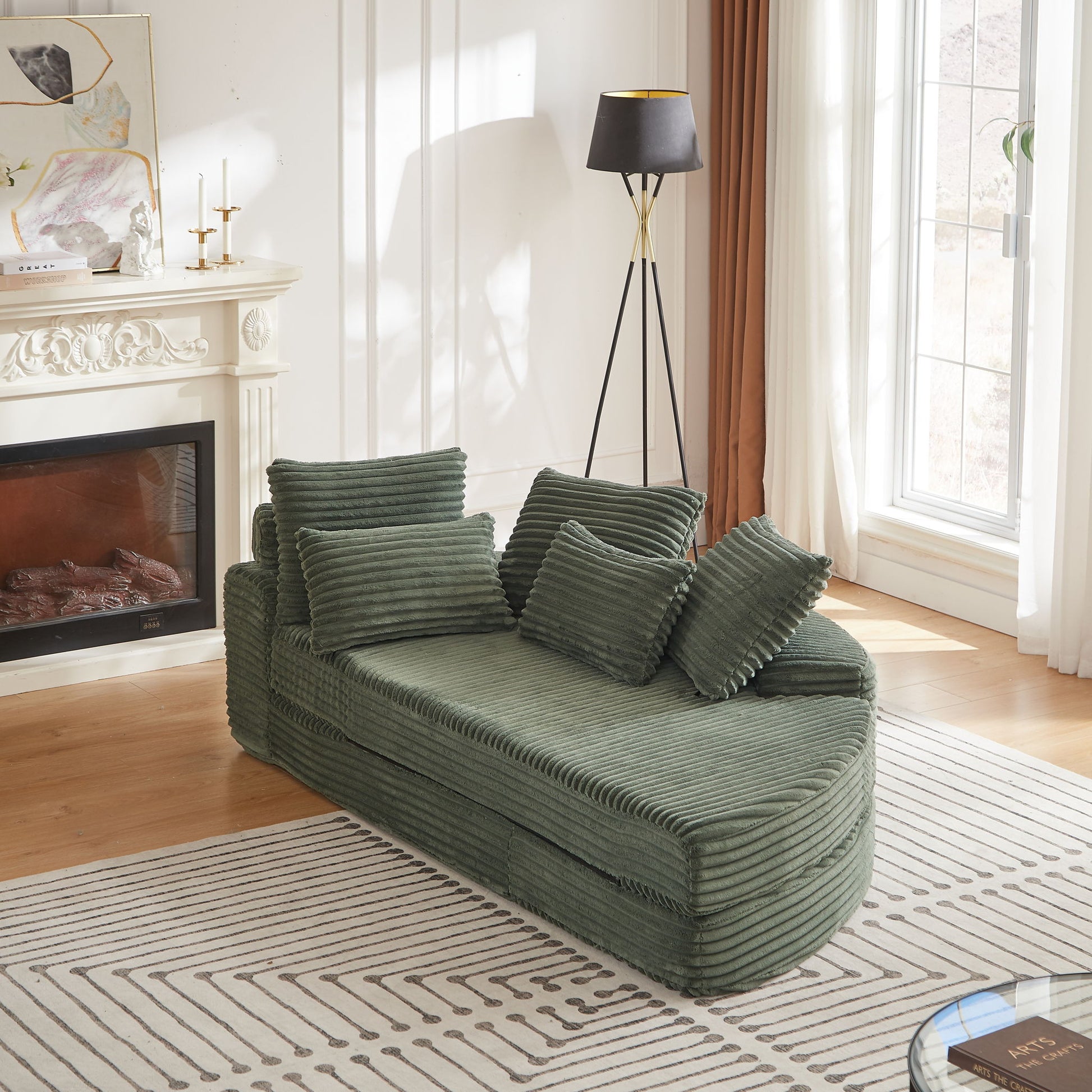 Semi Circular 2 In 1 Sofa Bed With Neck Pillow Home Essentials