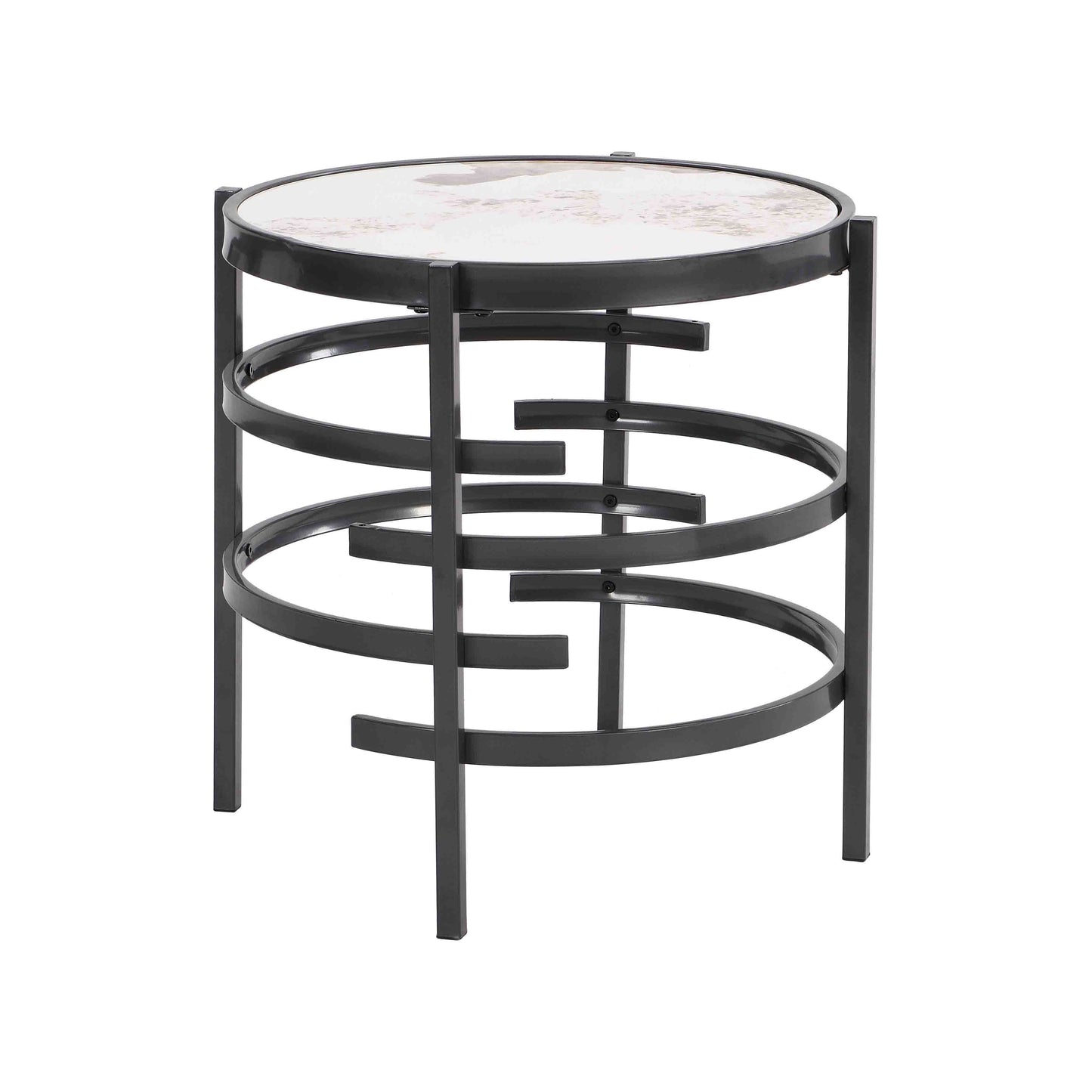 Elegant Pandora Sintered Stone End Table, Small Coffee Table For Living Room