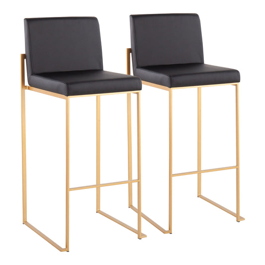 Fuji - Contemporary Design High Back Barstool (Set of 2) Lumi Source