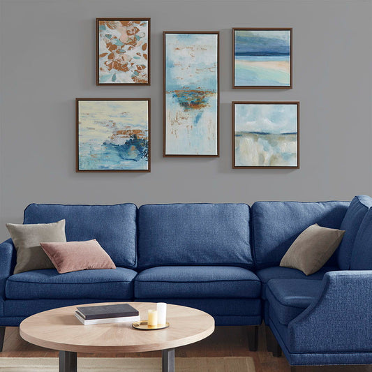 Blue Horizon Gallery Art (Set of 5) - Blue Multi