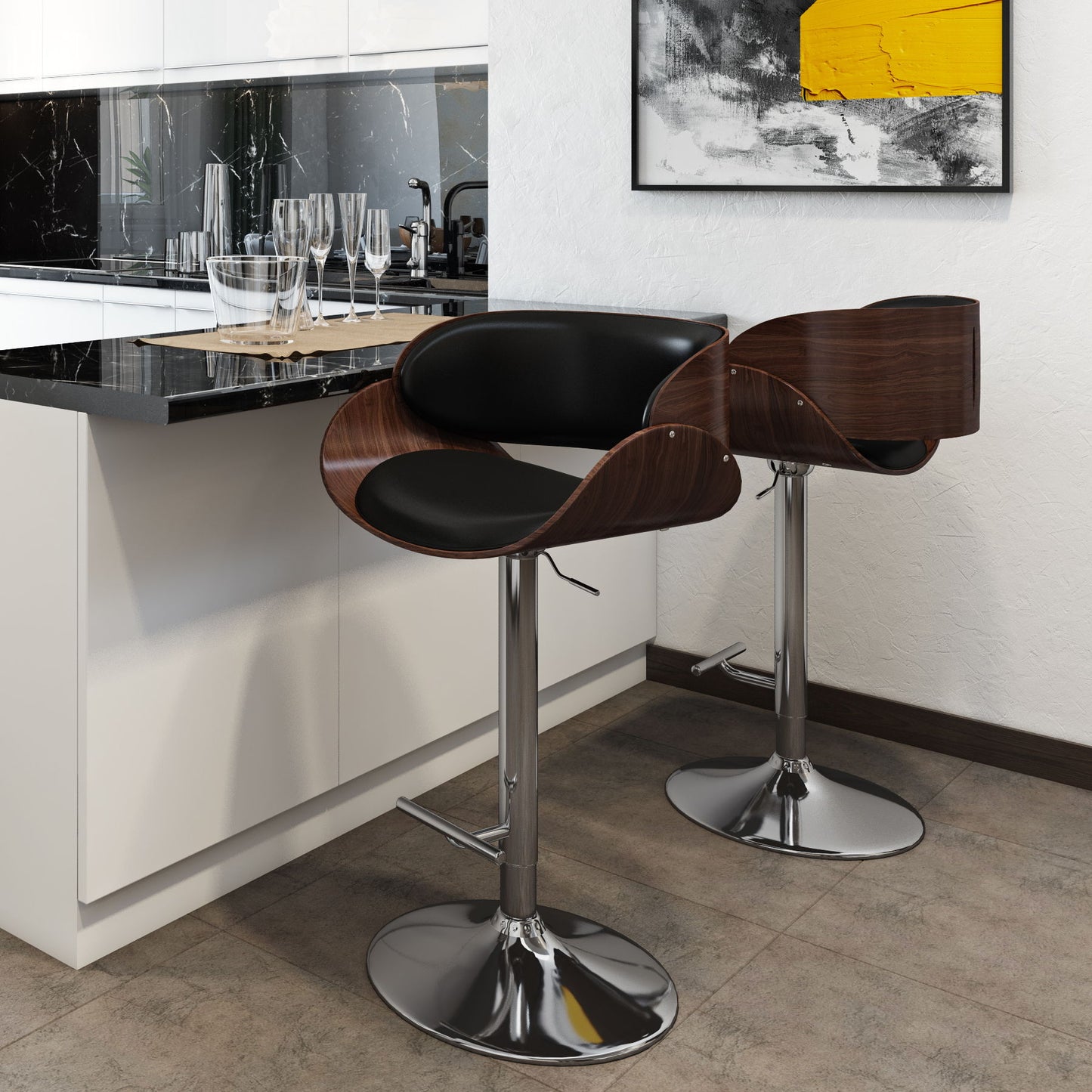Amery - Mid Century Modern Adjustable Swivel Bar Stool Simpli-Home