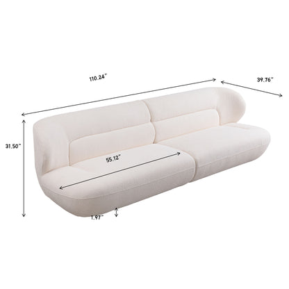 Modern Fashion Yp40116W Circular Curve Design Sofa, 4 Seater For Office & Bedroom - White Home Essentials