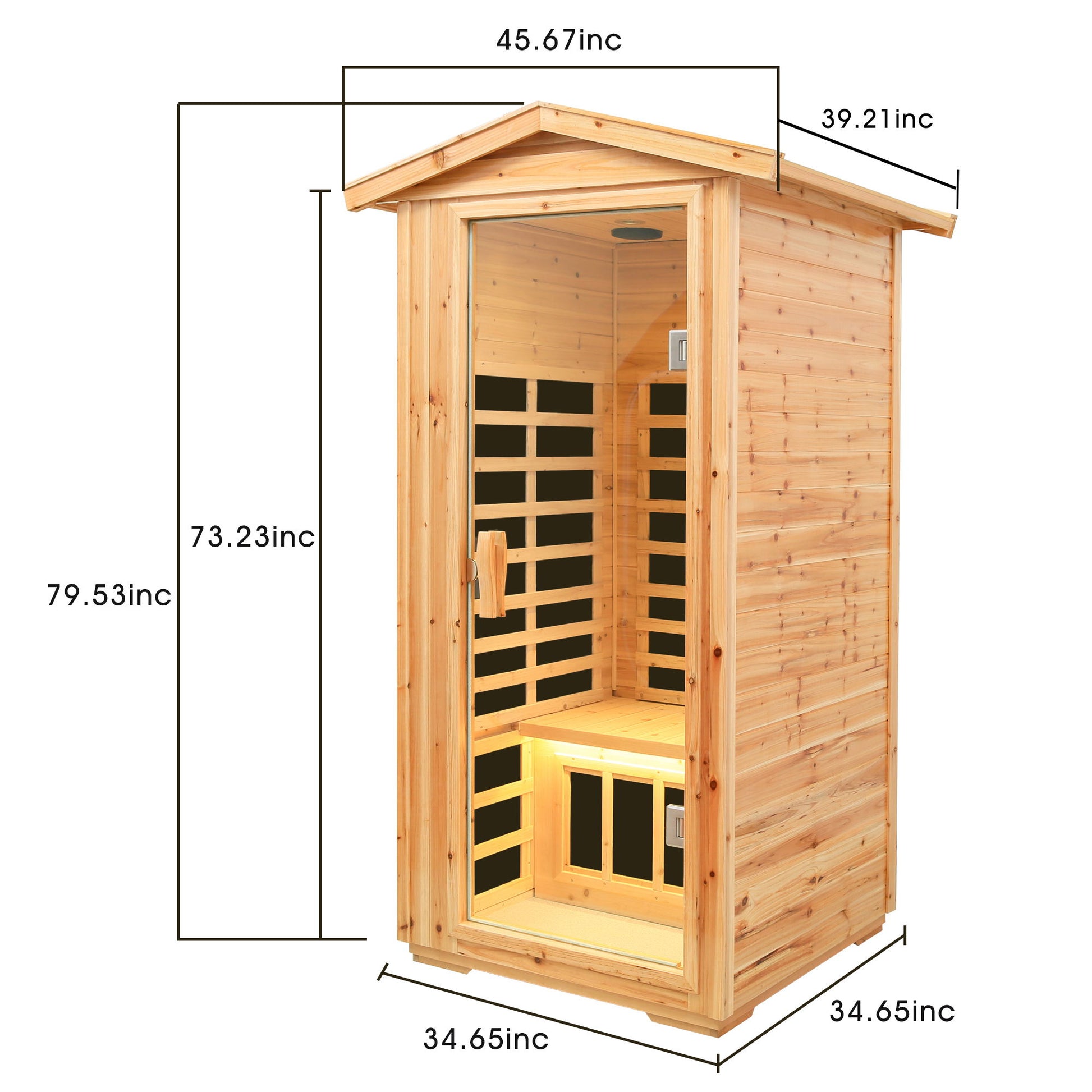 1 Person Far Infrared Old Fir Outdoor Sauna Room - Natural Daily Nest
