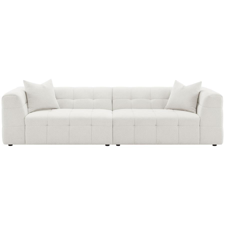 Everly - Boucle Upholstered Extra Long Sofa - White Coaster Fine Furniture