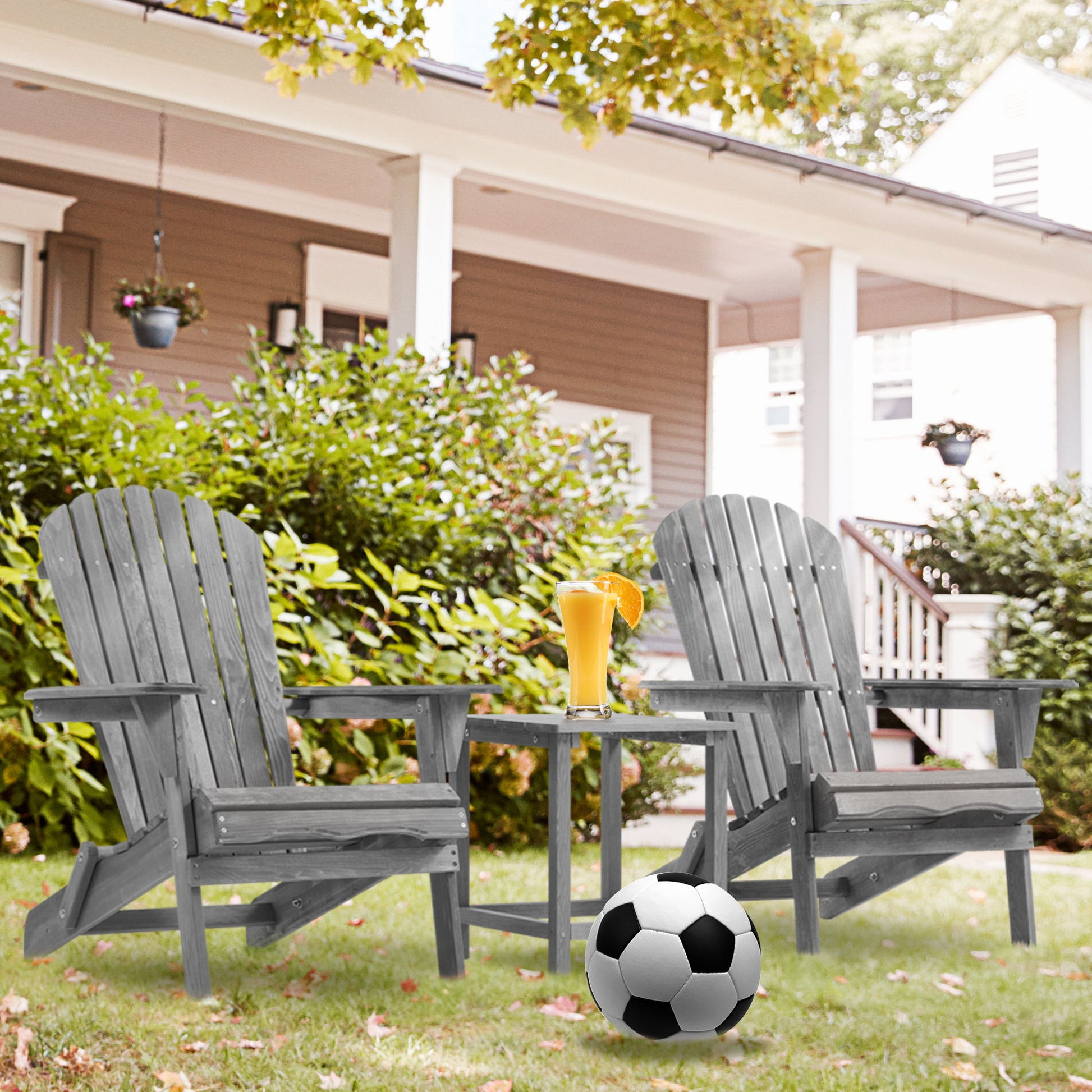 Lounge Patio Chair For Garden Outdoor Wooden Folding Adirondack Chair (Set of 2) Solid Cedar Wood Lounge Patio Chair For Garden Home Essentials