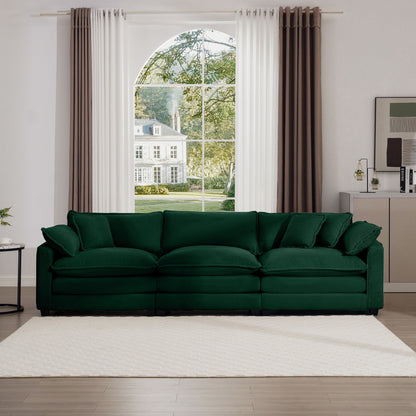 Mid-Century Modern 3 Seater Sectional Sofa With Arm And Throw Pillows Home Essentials