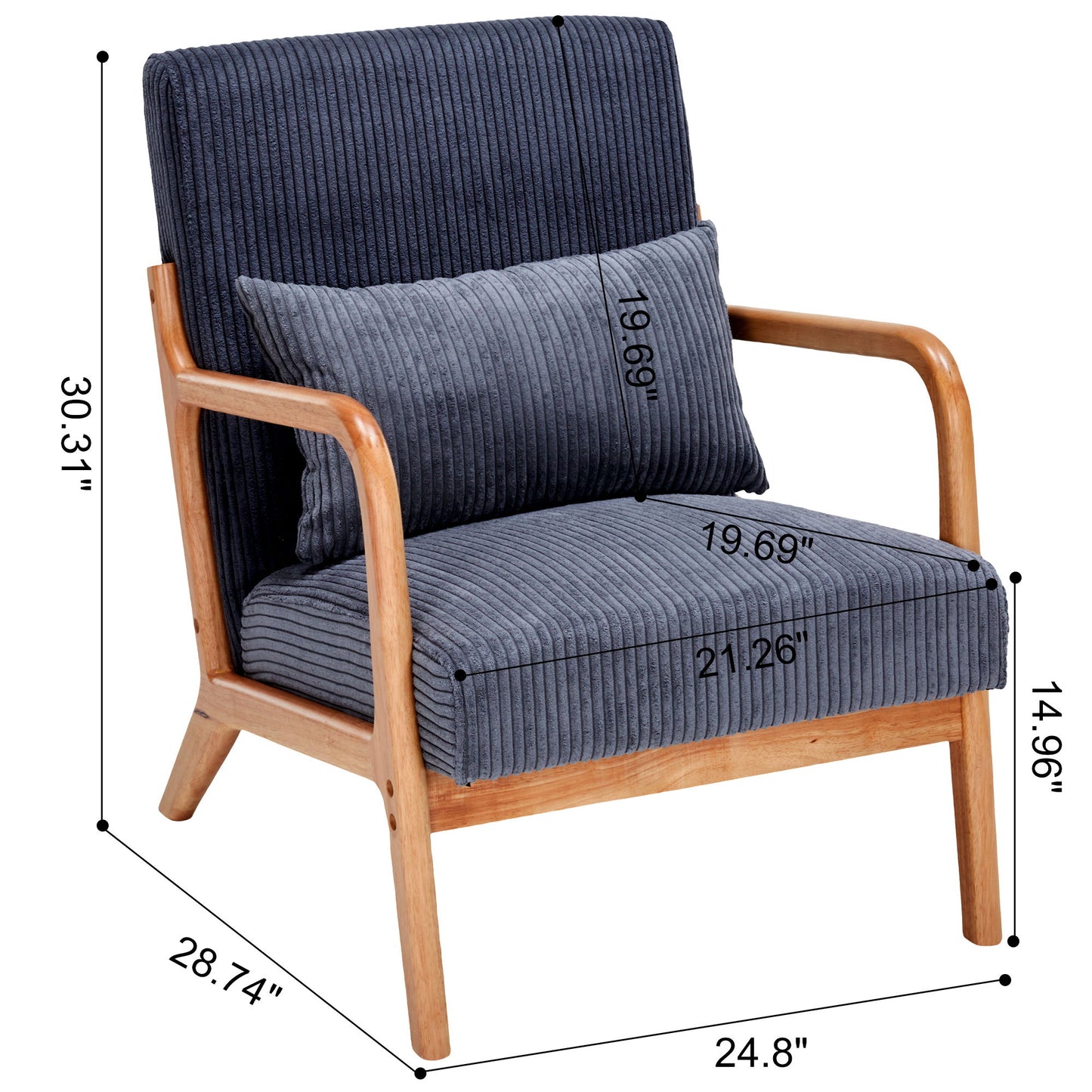 Accent Arm Chair With Pillow Upholstered Home Essentials