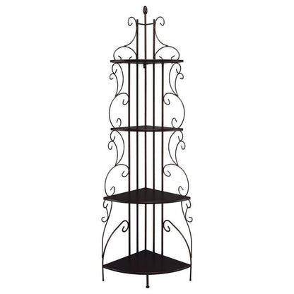Poppy - 4-Shelf Corner Bookshelf - Copper And Cappuccino CoasterEveryday