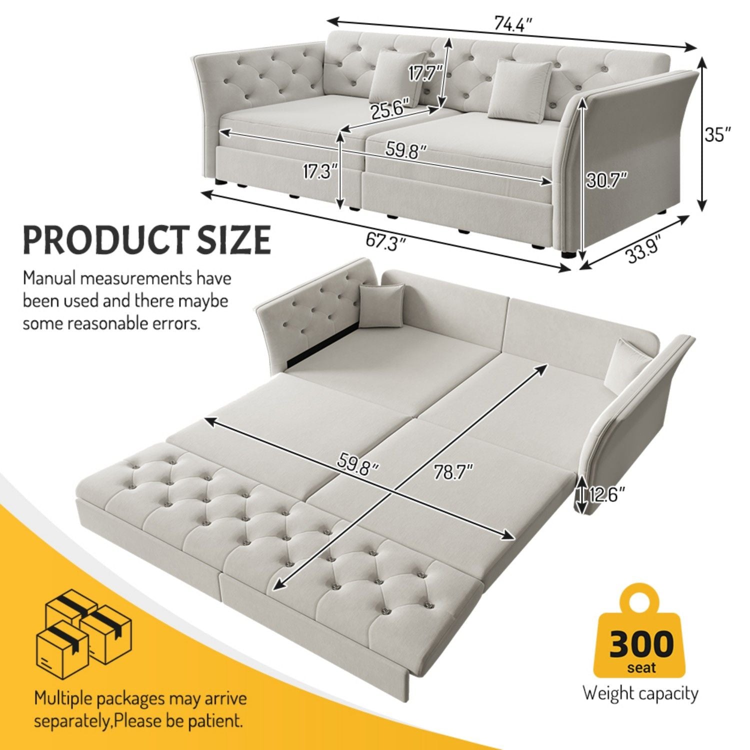 Oversize Pull Out Sofa Bed For Living Room Home Essentials