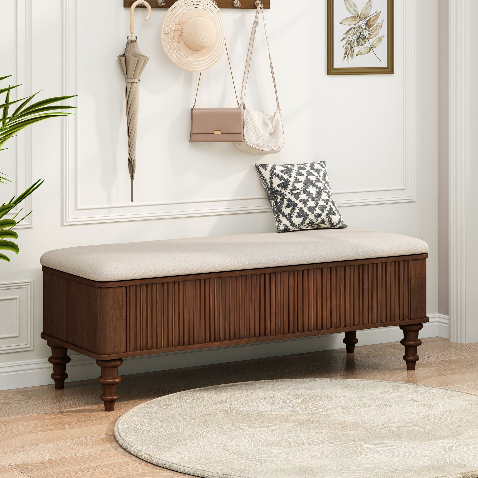 Multi Functional Storage Ottoman Bench Home Essentials