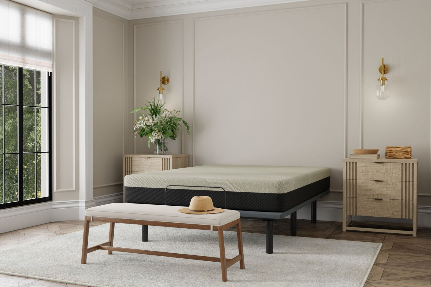 Gel Comfort - 12" Short Queen Soft Mattress - Black / Gray BedTech