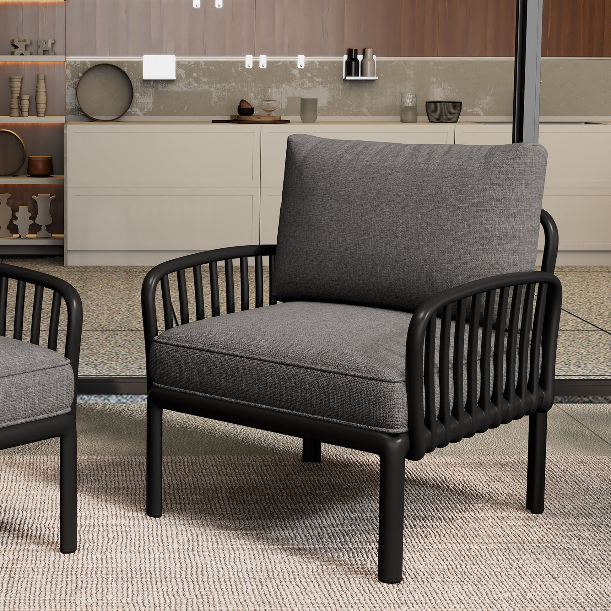 Outdoor Patio Club Chair, Waterproof Thick Cushion Deep Seating Noble House