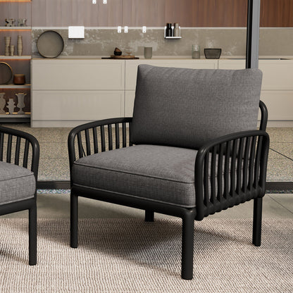 Outdoor Patio Club Chair, Waterproof Thick Cushion Deep Seating Noble House