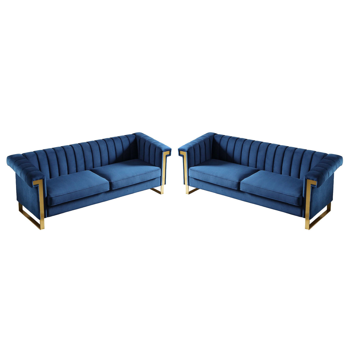 2 Piece Sofa Set With Tufted Back And Deep Seating Home Essentials
