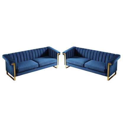 2 Piece Sofa Set With Tufted Back And Deep Seating Home Essentials