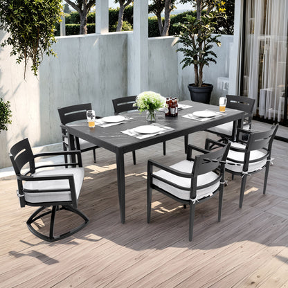 Modern Outdoor Patio Dining Set With Table And Chairs With Sunbrella Cushions Life Outside