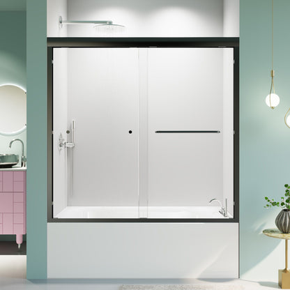 Semi-Frameless Double Sliding Shower Door, Bypass Shower Door, 1 / 4" (6Mm) Thick SGCC Tempered Glass Door Daily Nest
