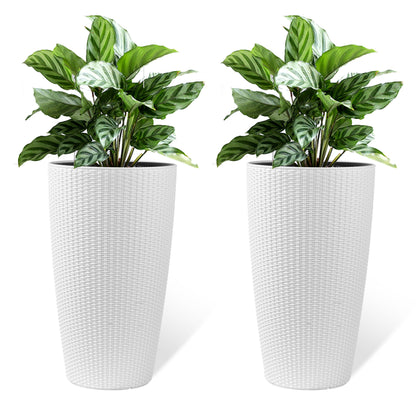 Tall Planters Set With Water Level Monitor And Auto Watering Daily Nest