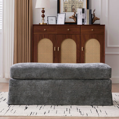 Wide Modern Upholstered Ottoman Foot Stool Home Essentials